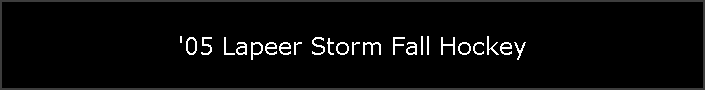 '05 Lapeer Storm Fall Hockey